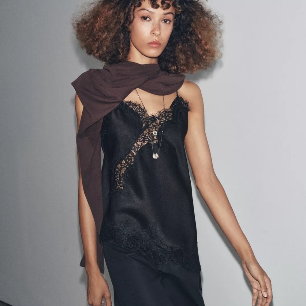 NWT Zara ZW Collection Lace Camisole Top